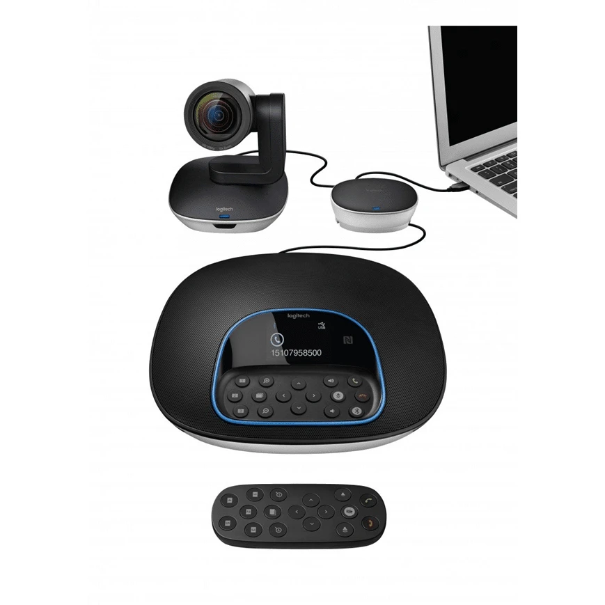 Le Logitech GROUP est un système de visioconférence pour salles moyennes à grandes offrant vidéo Full HD 1080p, zoom 10x, audio à bande ultra-large et quatre microphones omnidirectionnels, compatible avec toutes les applications de visioconférence et certifié Skype for Business, Microsoft Lync, Cisco Jabber et WebEx.