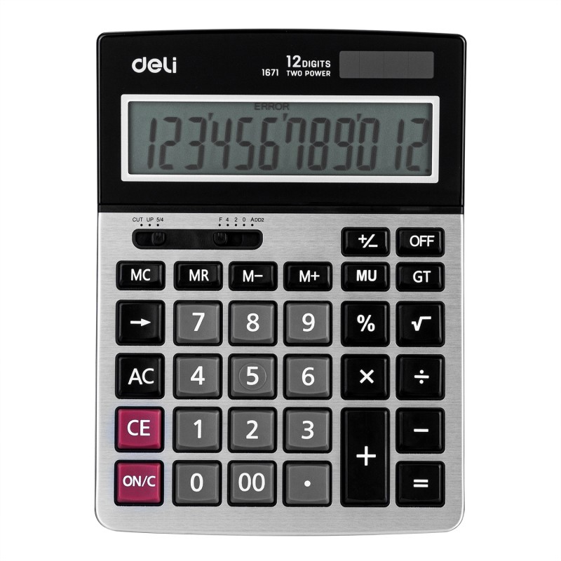 Calculatrice de bureau DELI-E1671, avancée et intuitive, parfaite pour les professionnels exigeants et les environnements éducatifs.