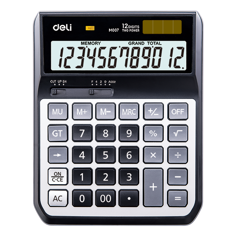 Calculatrice de bureau Deli EM00720, disponible chez It Delta Com, combine élégance et fonctionnalité pour les environnements professionnels et éducatifs.