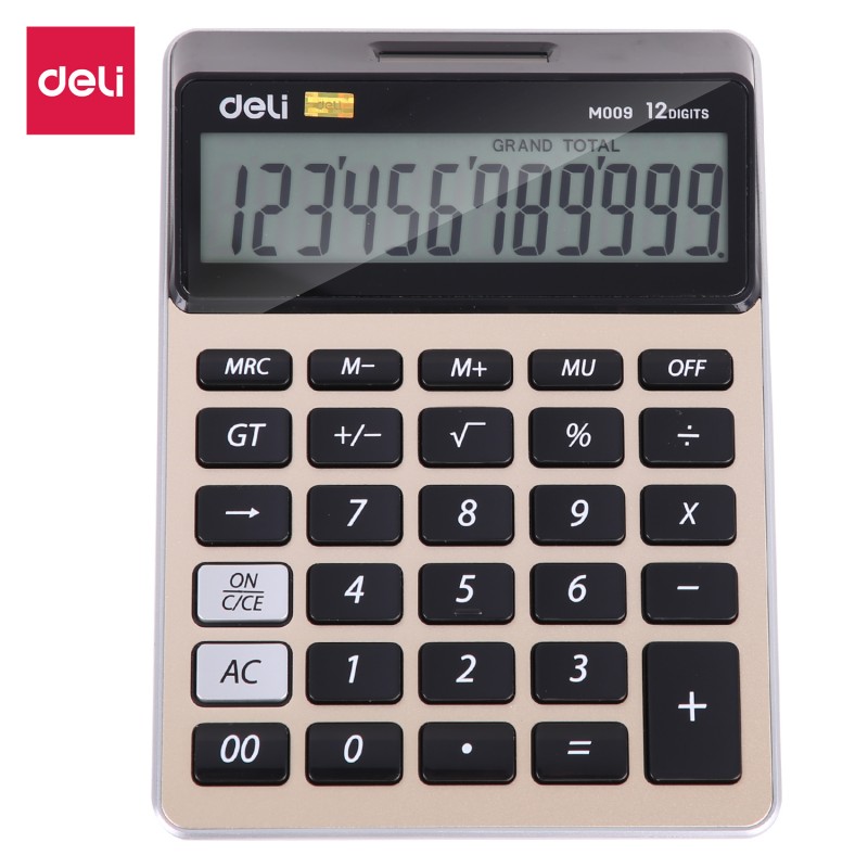 Calculatrice métallique DELI 12 chiffres EM00951, disponible chez It Delta Com, combine durabilité et fonctionnalité élégante pour une utilisation professionnelle quotidienne.