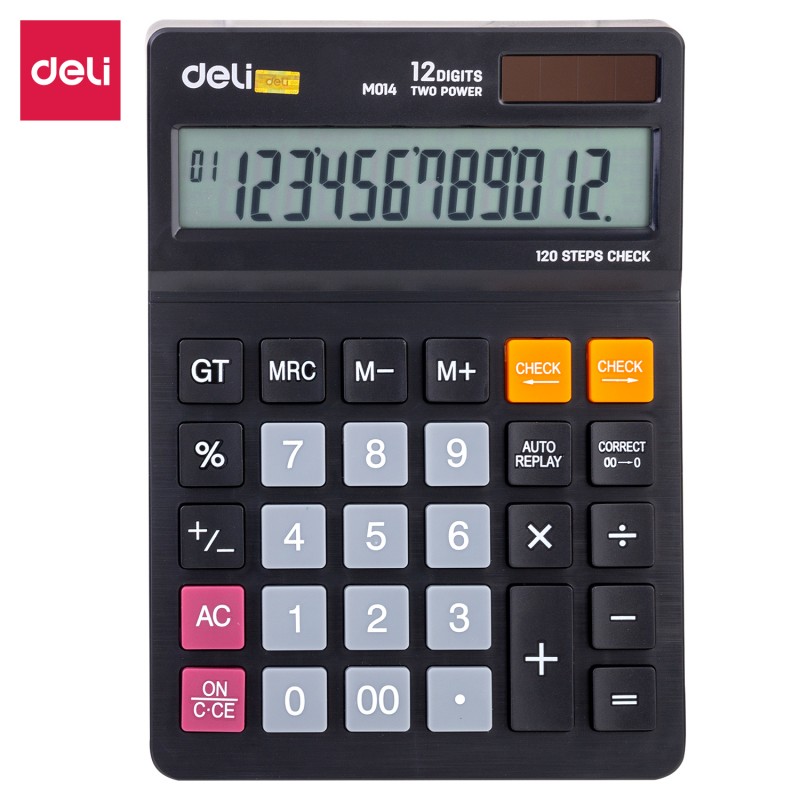 Calculatrice de bureau Deli EM01420, sophistiquée et performante, disponible chez It Delta Com, idéale pour des professionnels exigeants.