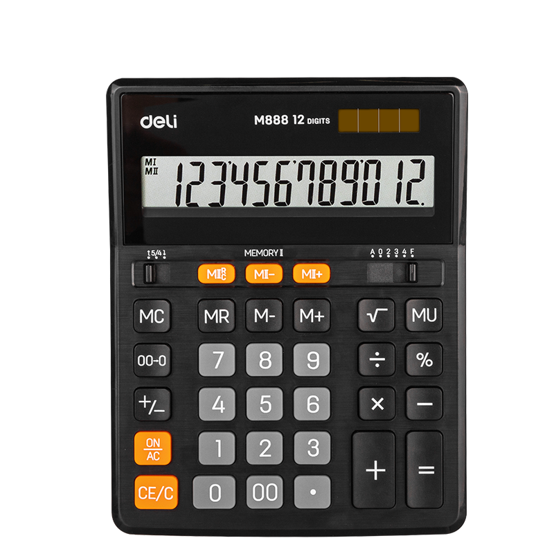 calculatrice Deli EM888, calculatrice compacte, calculatrice chez It Delta Com, calculatrice élégante, calculatrice pour professionnels, calculatrice pour éducation, outil de calcul fiable