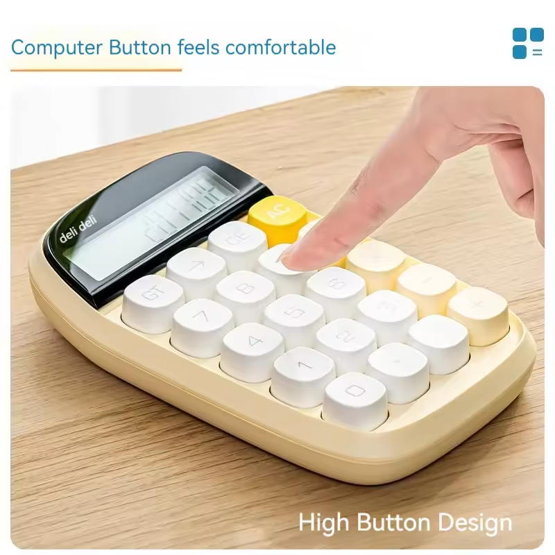 Calculatrice de bureau Deli TE35, disponible en bleu et blanc, disponible chez It Delta Com, parfaitement adaptée pour les professionnels et les étudiants.