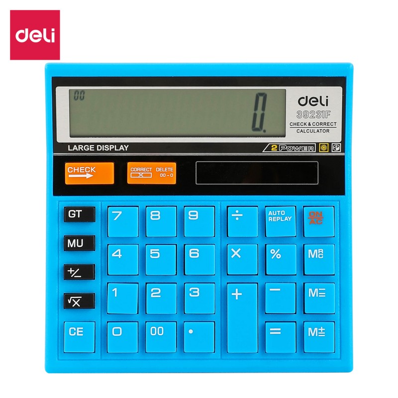 Calculatrice Deli E39231F, proposée en bleu et vert, disponible chez It Delta Com, parfaite pour les étudiants et les professionnels cherchant style et fonctionnalité.