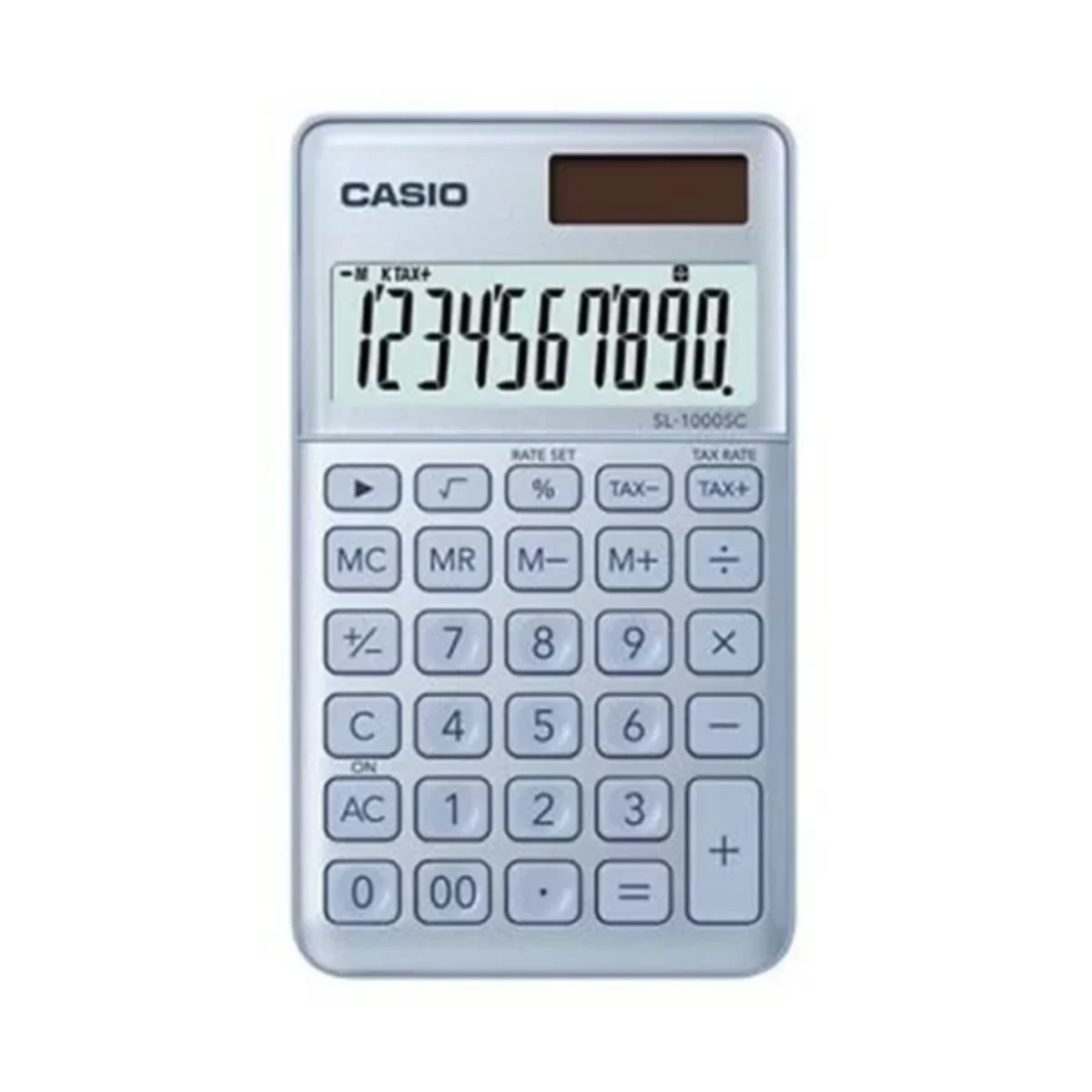 It Delta Com vous propose la calculatrice CASIO SL-1000SC-BU-N-DP, une calculatrice portable et compacte avec écran LCD 10 chiffres, idéale pour le quotidien.