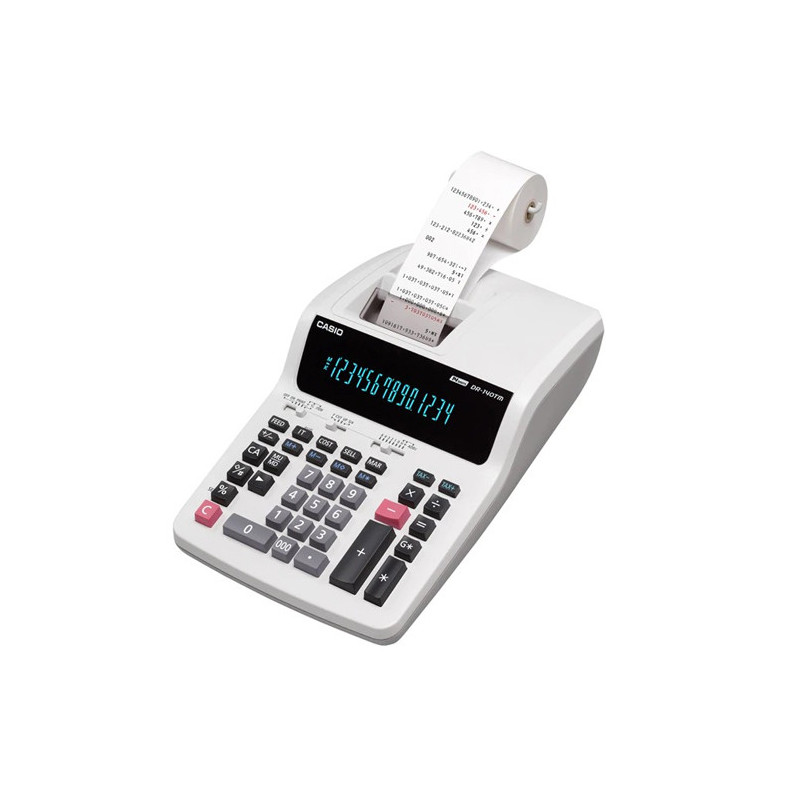 La calculatrice CASIO A/R DR-140TM, une calculatrice de bureau robuste avec écran LCD 14 chiffres et imprimante intégrée, idéale pour les calculs intensifs. Disponible chez It Delta Com.