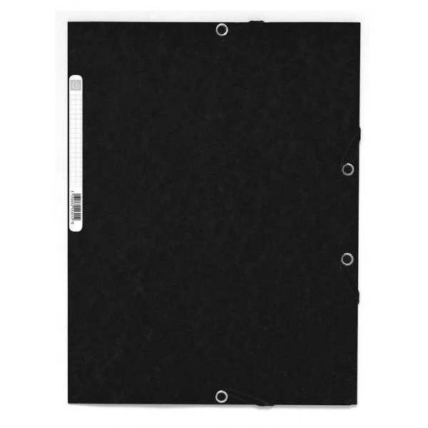 Chemise à rabat Exacompta en carte 265g/m² format 24x32 cm, pour un classement professionnel des documents. Lot de 50 chemises en noir.