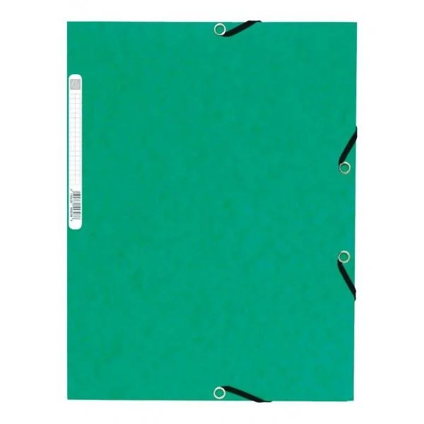 Chemise à rabat Exacompta en carte 265g/m² format 24x32 cm, parfaite pour un classement professionnel des documents. Coloris vert.