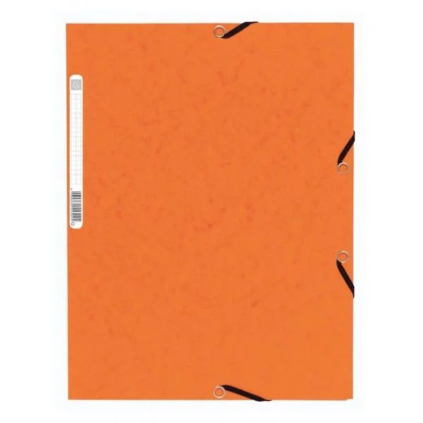 Chemise à rabat Exacompta en carte 265g/m² format 24x32 cm, parfaite pour un classement professionnel des documents. Coloris orange.