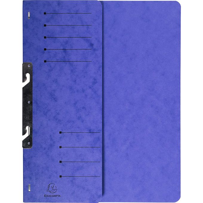 Chemise Hook File Exacompta avec système d'accrochage unique. Format 24 x 32 cm, en carte durable bleue, idéale pour un classement efficace et vertical.