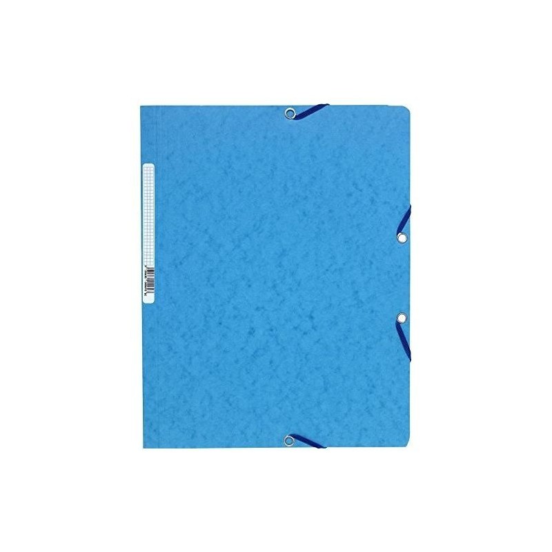 Chemise à élastiques robuste sans rabats Exacompta en carton 400g/m², format 24 x 32 cm. Solution professionnelle turquoise alliant simplicité d'utilisation et protection maximale.