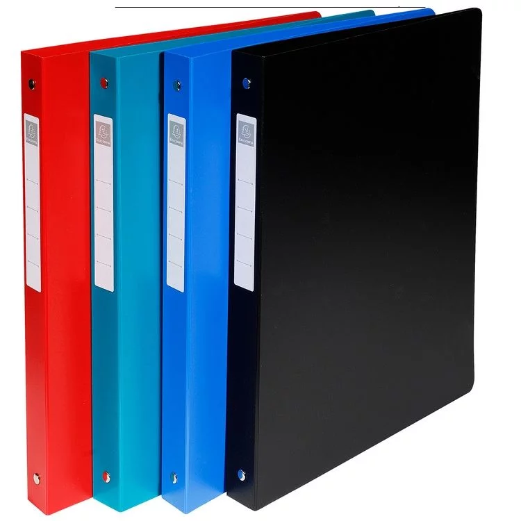 Classeur Exacompta à 4 anneaux avec dos de 40 mm, en carton résistant. Disponible en assortiment de 4 couleurs, alliant grande capacité et organisation efficace pour un classement professionnel.