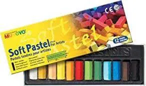 Coffret de 12 pastels tendres Mon Ami de Mungyo. Assortiment de couleurs douces et harmonieuses, idéal pour le dessin artistique et les croquis rapides