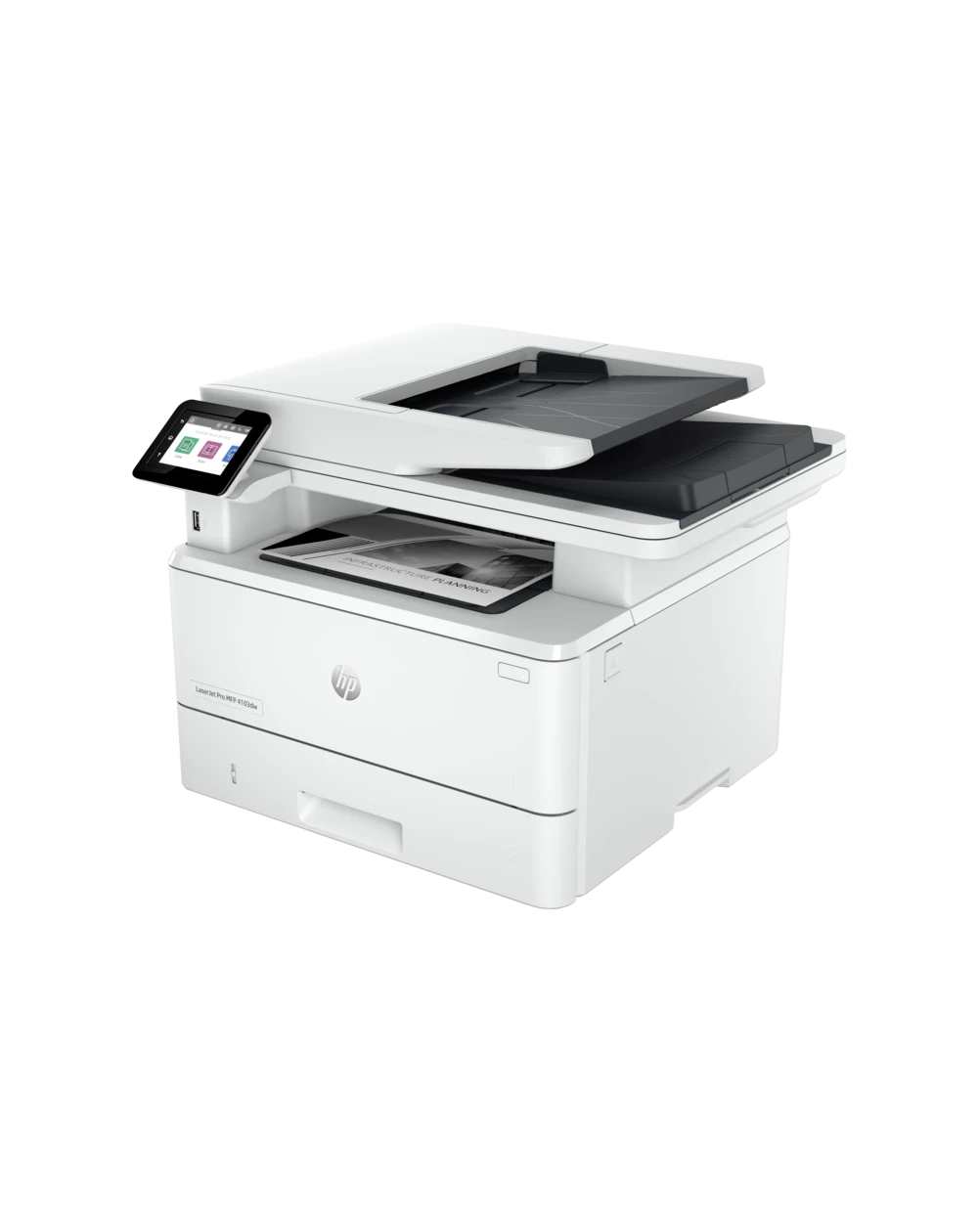 L'imprimante HP LaserJet Pro 4103dw monochrome multifonction offre une impression rapide, une connectivité sans fil et une fiabilité professionnelle.