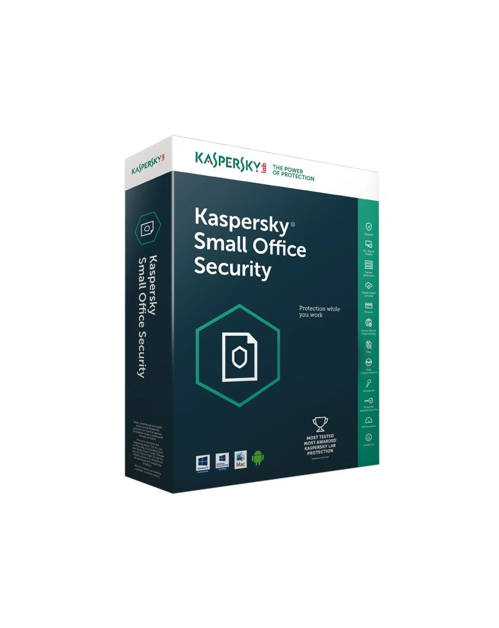 Kaspersky Small Office Security 7 offre une protection avancée et simple à gérer pour les petites entreprises, couvrant jusqu'à 5 postes et 1 serveur. Protégez vos données sensibles avec une cybersécurité fiable et performante.