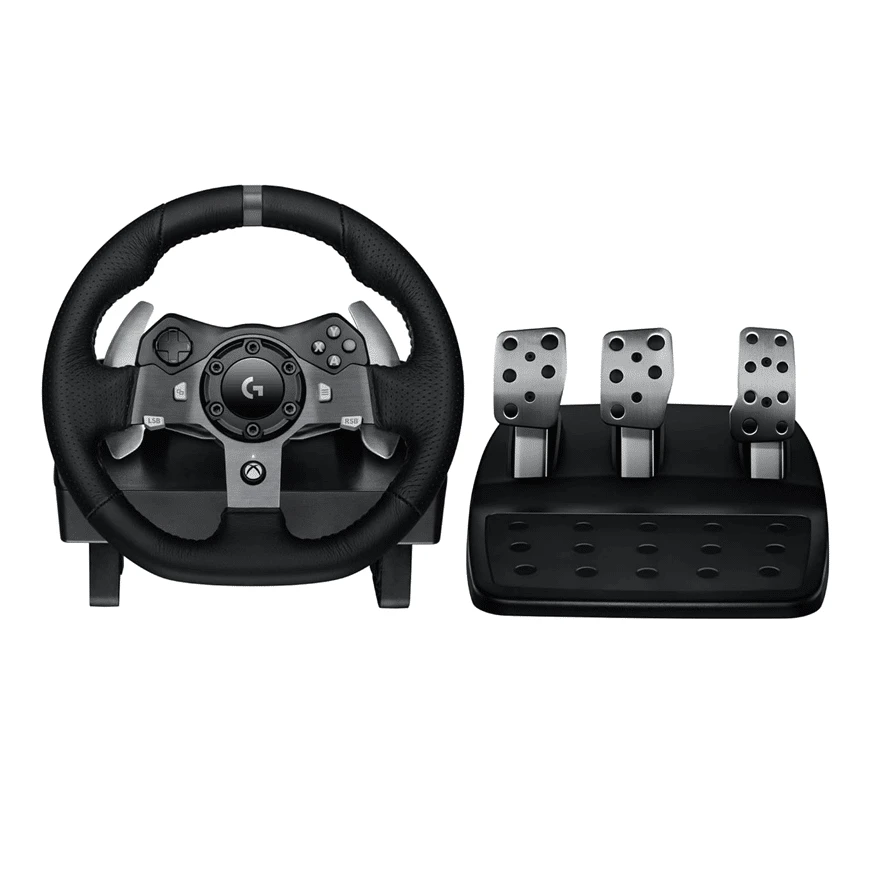 Logitech G920 – Volant de course 900° avec retour de force à deux moteurs, pédales réalistes et compatibilité PC & Xbox Series X|S / One.