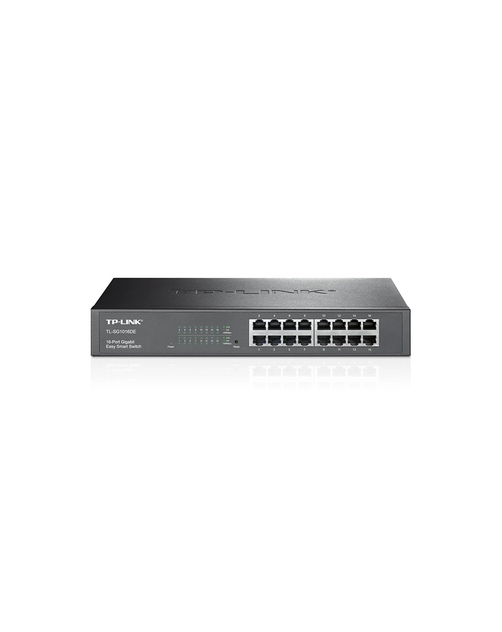 Le TP-Link TL-SG1016DE est un switch Easy Smart 16 ports Gigabit conçu pour offrir une connectivité réseau stable et rapide dans les environnements professionnels. Idéal pour les petites et moyennes entreprises, il combine des fonctionnalités de gestion simples avec des performances de haut niveau pour une expérience réseau fluide.