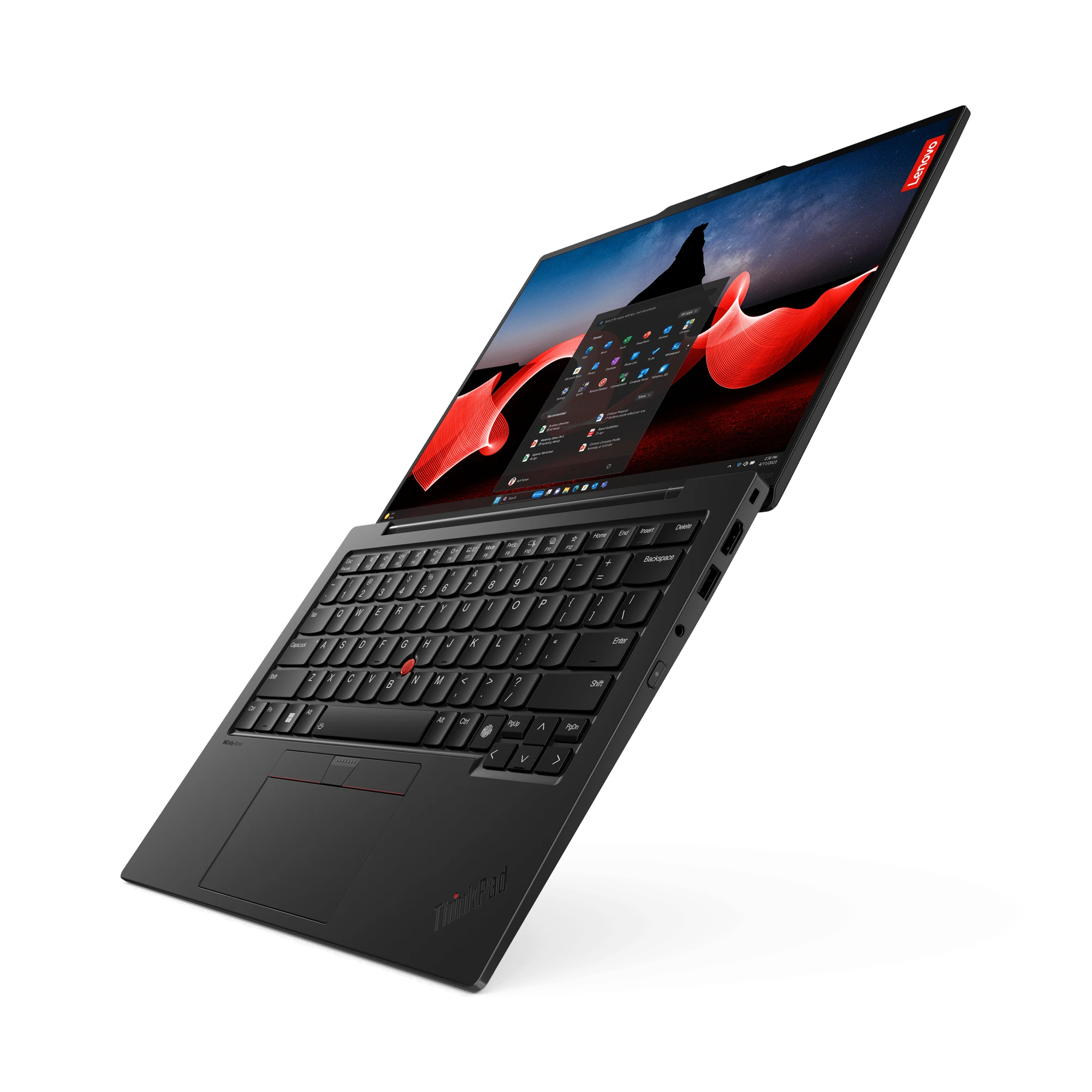Découvrez le Lenovo ThinkPad X1 Carbon Gen 12 Ultra 7, un ultrabook professionnel premium combinant légèreté, puissance et sécurité. Conçu pour les entreprises et cadres exigeants au Maroc, il intègre le processeur Intel® Core™ Ultra 7 avec IA Boost, 32 Go de RAM et un SSD 1 To PCIe 4.0, le tout dans un châssis en fibre de carbone ultra-résistant.