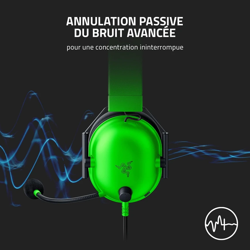 Le Razer Blackshark V2 X est un casque gaming filaire circum-aural offrant un son surround 7.1, un microphone cardioïde flexible et une compatibilité multi-plateforme (PC et consoles).