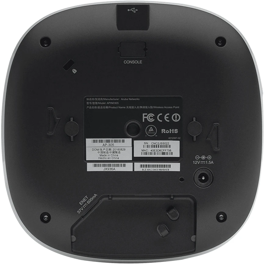 Le HPE Aruba IAP-305 (RW) Instant (JX945A) est un point d’accès professionnel WiFi 802.11ac conçu pour les entreprises, écoles et environnements à haute densité. Avec un débit allant jusqu’à 1300 Mbps sur 5 GHz et 400 Mbps sur 2,4 GHz, des antennes omnidirectionnelles optimisées et une gestion radio intelligente, il garantit un réseau rapide, fiable et sécurisé.