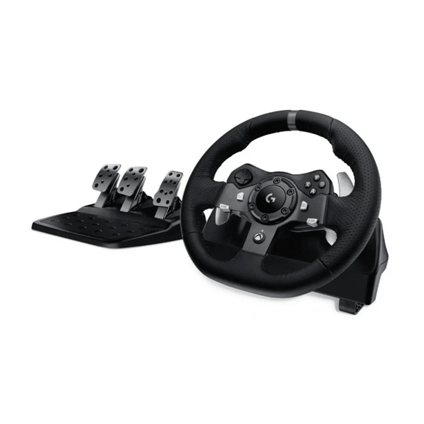 Logitech G920 – Volant de course 900° avec retour de force à deux moteurs, pédales réalistes et compatibilité PC & Xbox Series X|S / One.