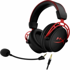 Le HyperX Cloud Alpha – Red est un casque gamer filaire circum-aural fermé avec transducteurs de 50 mm, son haute fidélité, microphone amovible et compatibilité multi-plateforme (PC, consoles et mobiles), certifié Discord et TeamSpeak.
