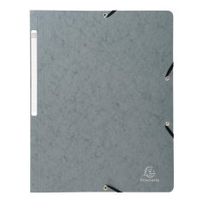 Chemise à élastiques robuste sans rabats Exacompta en carton 400g/m², format 24 x 32 cm. Solution professionnelle grise alliant simplicité d'utilisation et protection maximale.