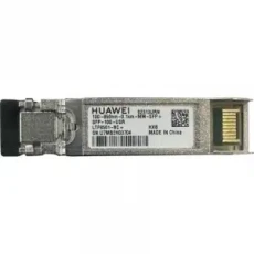 Émetteur-récepteur Huawei Optical SFP+ 10GE pour fibre multimode, offrant une transmission jusqu’à 100 m sur fibre OM3 avec connecteur LC duplex, compatible avec les équipements Huawei supportant SFP+.