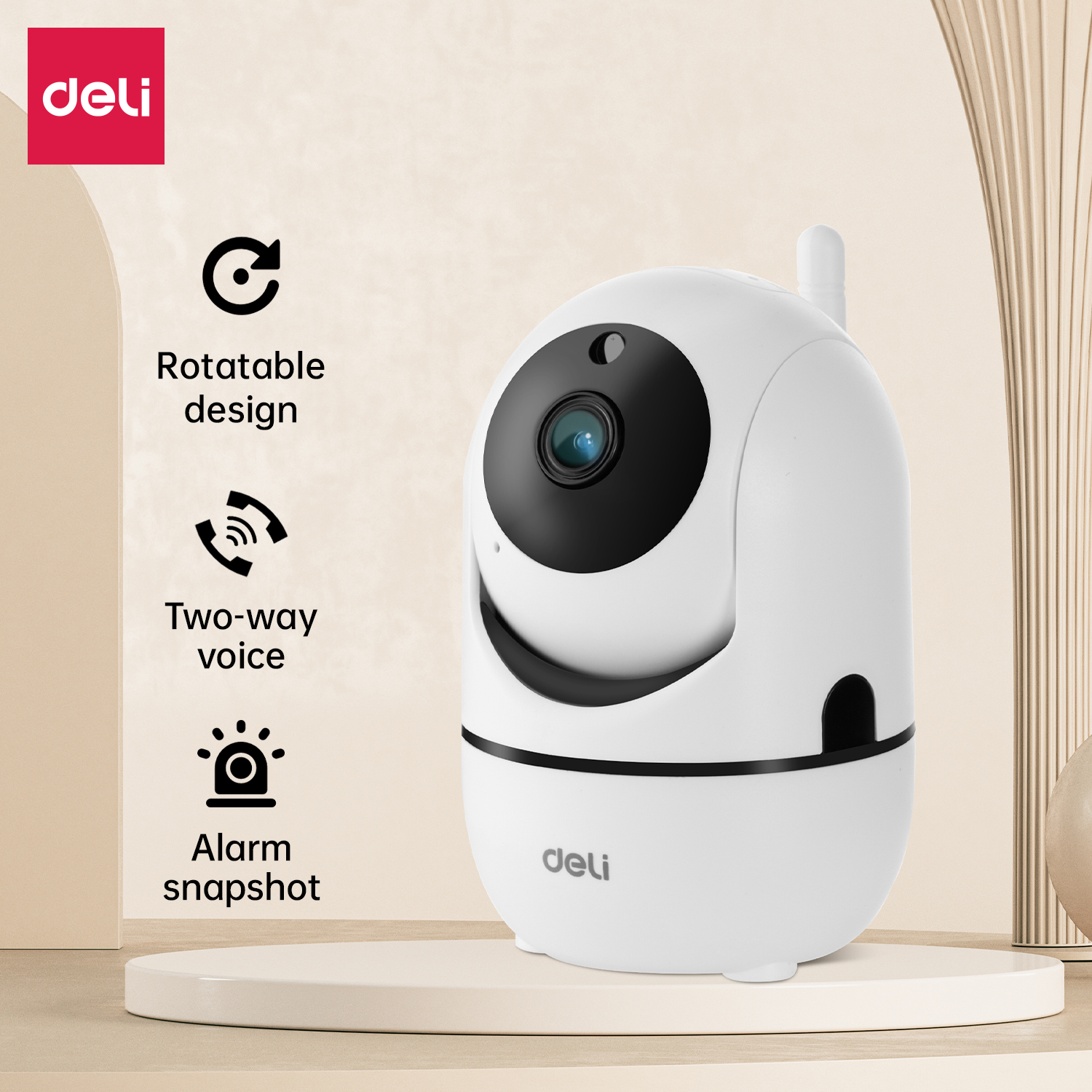 Caméra de sécurité ES104 1080P, offrant une résolution Full HD pour une surveillance claire et précise, idéale pour la sécurité à domicile ou en entreprise.