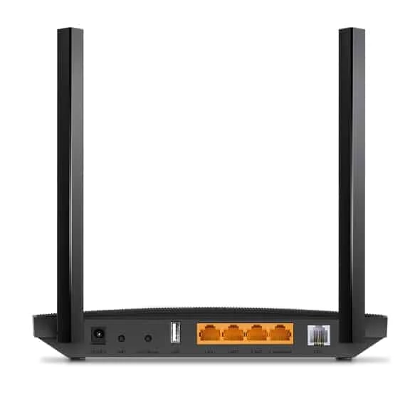 Le TP-Link Archer VR400 est un modem-routeur WiFi AC1200 VDSL/ADSL performant et polyvalent. Avec ses vitesses WiFi jusqu’à 1200 Mbps, ses ports LAN/USB et ses fonctionnalités avancées (contrôle parental, QoS, réseau invité), il offre une connexion rapide et stable pour toute la maison.
