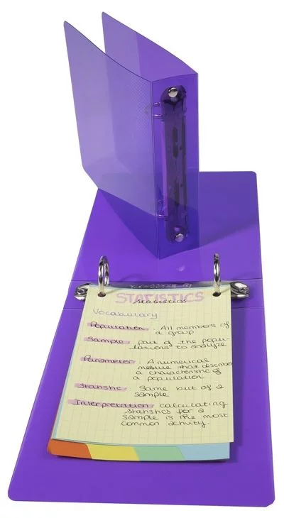 Classeur Exacompta à 2 anneaux, format standard, en polypropylène Crystal. Solution de classement transparente et moderne, combinant élégance et praticité.