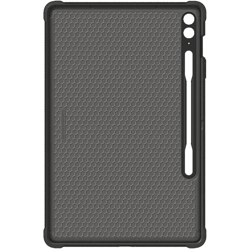 Étui extérieur Samsung Galaxy Tab S9 FE+ robuste avec protection anti-chocs, béquille intégrée et porte-S Pen pour une utilisation pratique et sécurisée.