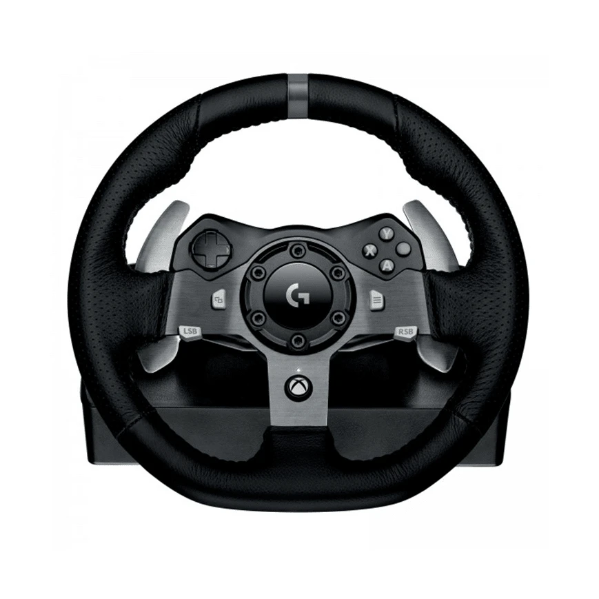 Logitech G920 – Volant de course 900° avec retour de force à deux moteurs, pédales réalistes et compatibilité PC & Xbox Series X|S / One.