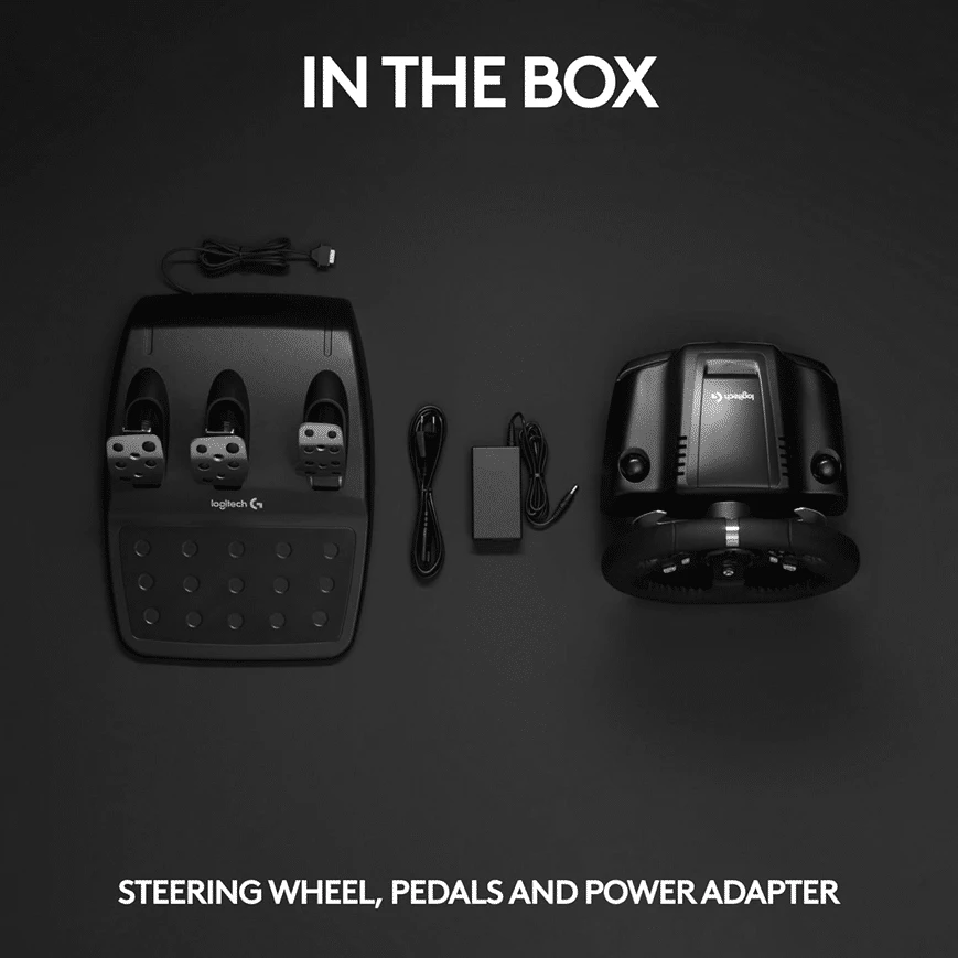 Logitech G920 – Volant de course 900° avec retour de force à deux moteurs, pédales réalistes et compatibilité PC & Xbox Series X|S / One.