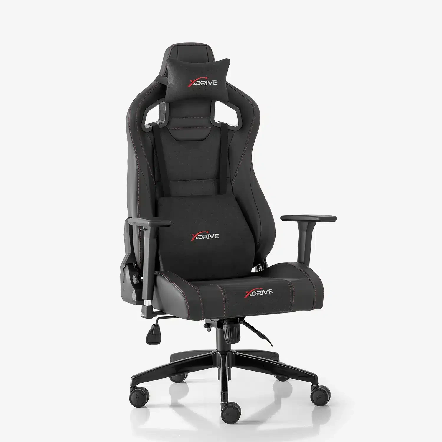 Chaise gamer XDRIVE AKDENIZ en simili-cuir – confort ergonomique, dossier inclinable 160°, accoudoirs 3D et design élégant noir/gris.