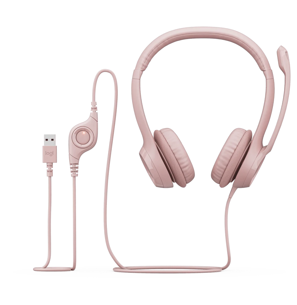 Le Logitech H390 USB – Rose est un casque stéréo filaire offrant un son numérique clair et un micro anti-parasite pivotant. Conçu pour le confort, il dispose d’oreillettes rembourrées et de commandes intégrées sur le fil, idéal pour les appels, visioconférences et le télétravail.