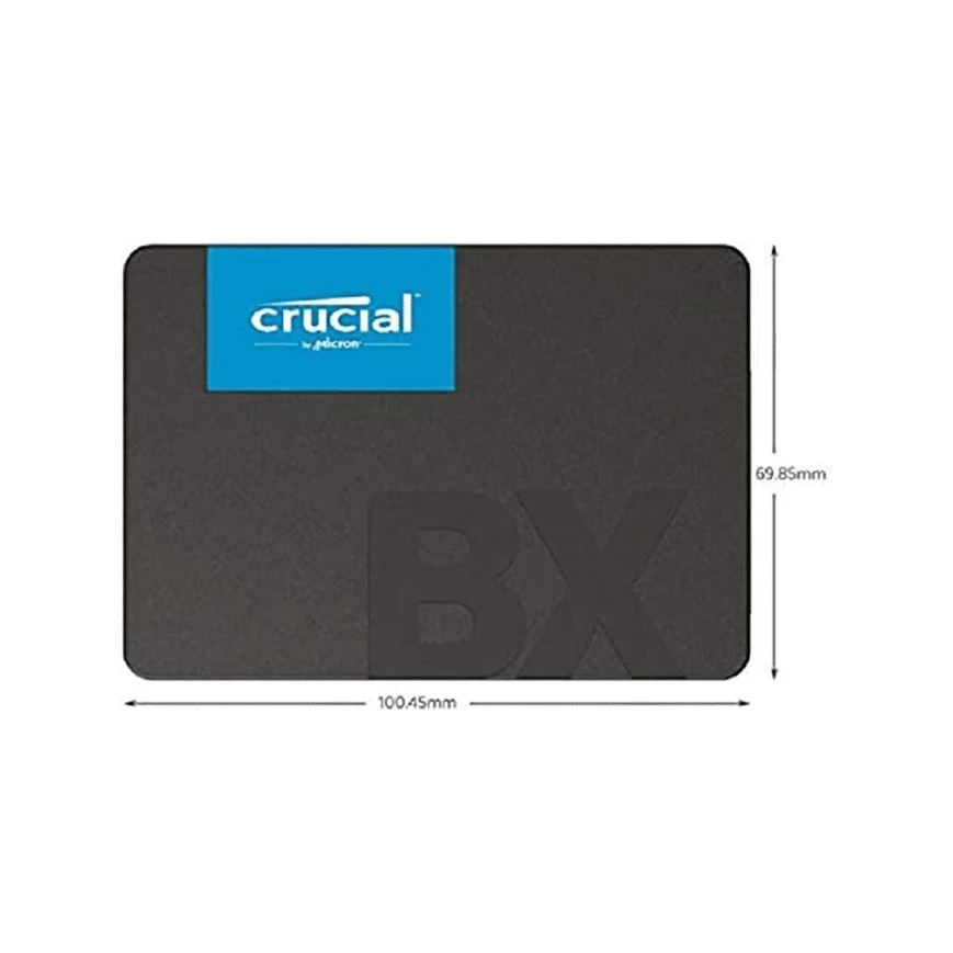 Le Crucial BX500 120 Go est un SSD interne 2,5 pouces conçu pour booster les performances de votre ordinateur à petit prix. Grâce à son interface SATA III (6 Gb/s) et sa technologie NAND Flash, il offre des vitesses de démarrage plus rapides, des chargements d'applications plus fluides et une meilleure réactivité générale. Avec une épaisseur fine de 7 mm, ce SSD est parfaitement adapté aux ordinateurs portables comme aux PC de bureau. C’est une solution idéale pour remplacer un disque dur mécanique lent ou pour redonner vie à un système vieillissant.