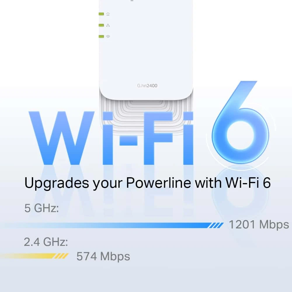 Le Kit CPL G.hn 2400 WiFi 6 AX1800 (PGW2445 KIT) combine la puissance du WiFi 6 et la stabilité du CPL G.hn MIMO pour offrir une connexion rapide, fiable et étendue dans toute la maison. Avec un débit jusqu’à 1800 Mbps, une couverture jusqu’à 300 m via le réseau électrique et la compatibilité EasyMesh, il est idéal pour le streaming 8K, les jeux en ligne et le télétravail.