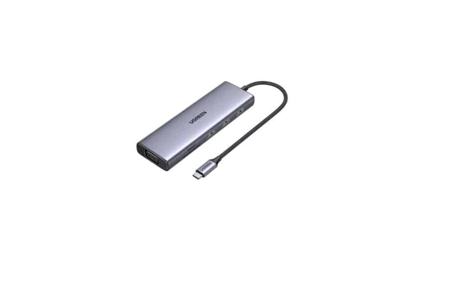La station d’accueil USB-C UGREEN 9 en 1 (15600) transforme votre ordinateur portable en véritable poste de travail. Avec ses 2 HDMI + 2 DisplayPort en 4K@60 Hz via DisplayLink, ses ports USB 10 Gbps, son Ethernet Gigabit et son Power Delivery jusqu’à 100 W, elle offre une connectivité complète dans un boîtier compact et robuste en aluminium.