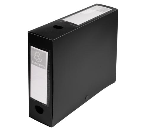 Boîte de classement professionnelle 59831E par It Delta Com. Solution robuste en polypropylène opaque avec fermeture sécurisée, disponible en noir, bleu, vert et rouge.