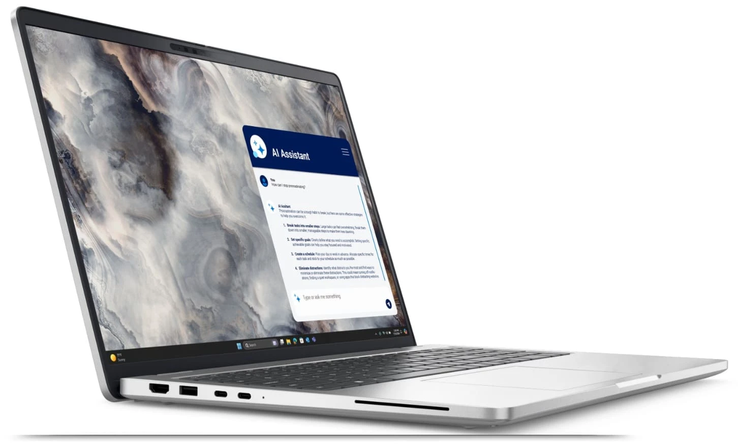 Alliez élégance et puissance avec le Dell Pro 16 (DELLPRO16-U7-W), équipé du processeur Intel® Core™ Ultra 7 et d’un écran 16″ FHD+ IPS. Idéal pour les professionnels au Maroc recherchant performance, fiabilité et confort au quotidien.