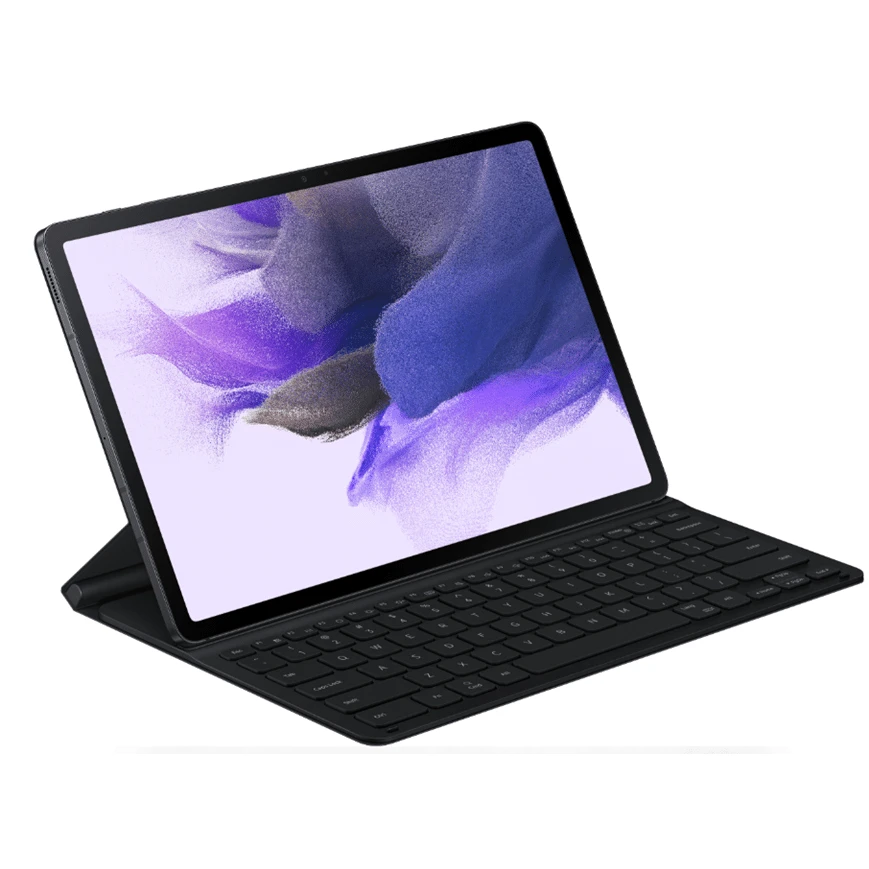 Clavier Book Cover Samsung pour Galaxy Tab S7+ et S7 FE : design fin, léger, revêtement anti-microbien et position pratique pour une productivité optimale.